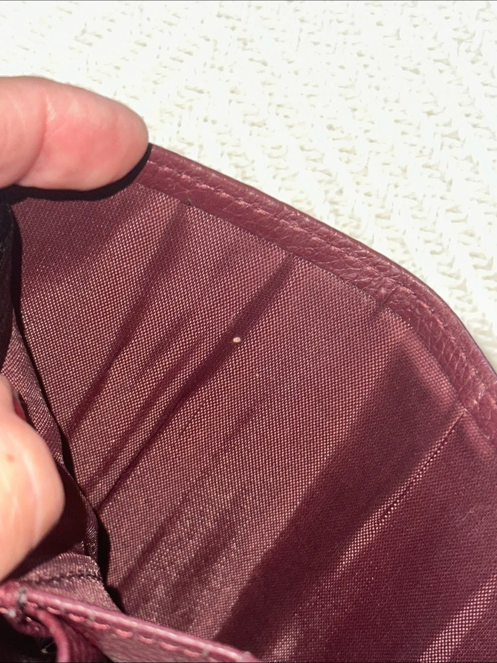 Giani Bernini Leather fold over Wallet in Deep Burgundy with silver tone accents